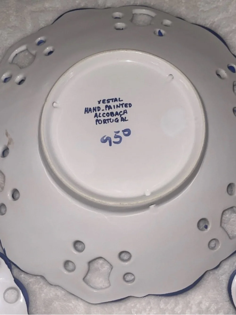 Lot of 4 Vintage Vestal Alcobaca Portugal Plates Blue & White  Retro RARE  MINT